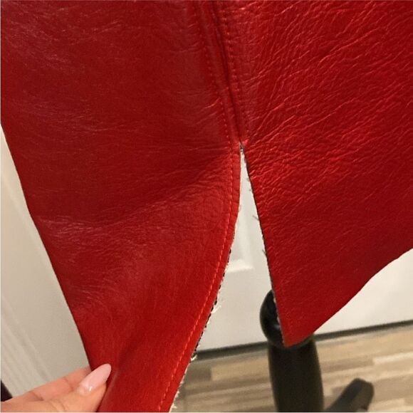 Chanel Red Leather Women's Jacket, S - Picture 7 of 12